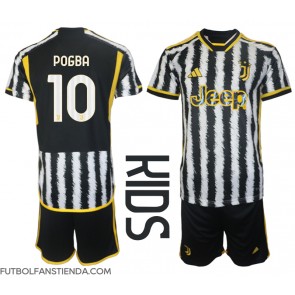 Juventus Paul Pogba #10 Primera Equipación Niños 2023-24 Manga Corta (+ Pantalones cortos)